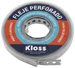 FLEJE PERFORADO C/ CARRETEL PLASTICO 0,71 x 17 x 10 Mt "KLOSS"