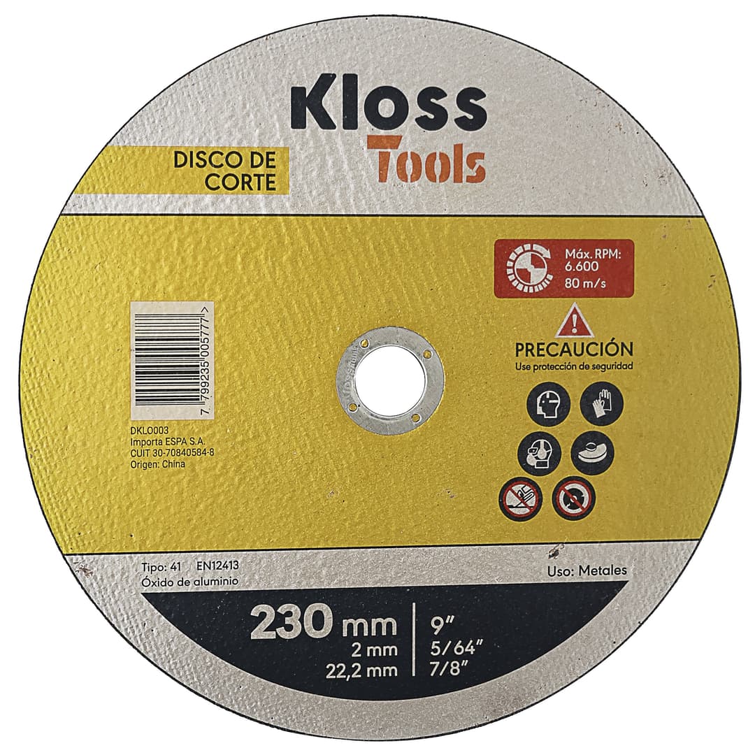 DISCO CORTE 180 x 1,6 x 22,2 "KLOSS TOOLS"  (10)
