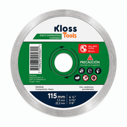 DISCO DIAMANTADO CONTINUO 115 x 7,5 x 22,2 "KLOSS TOOLS"