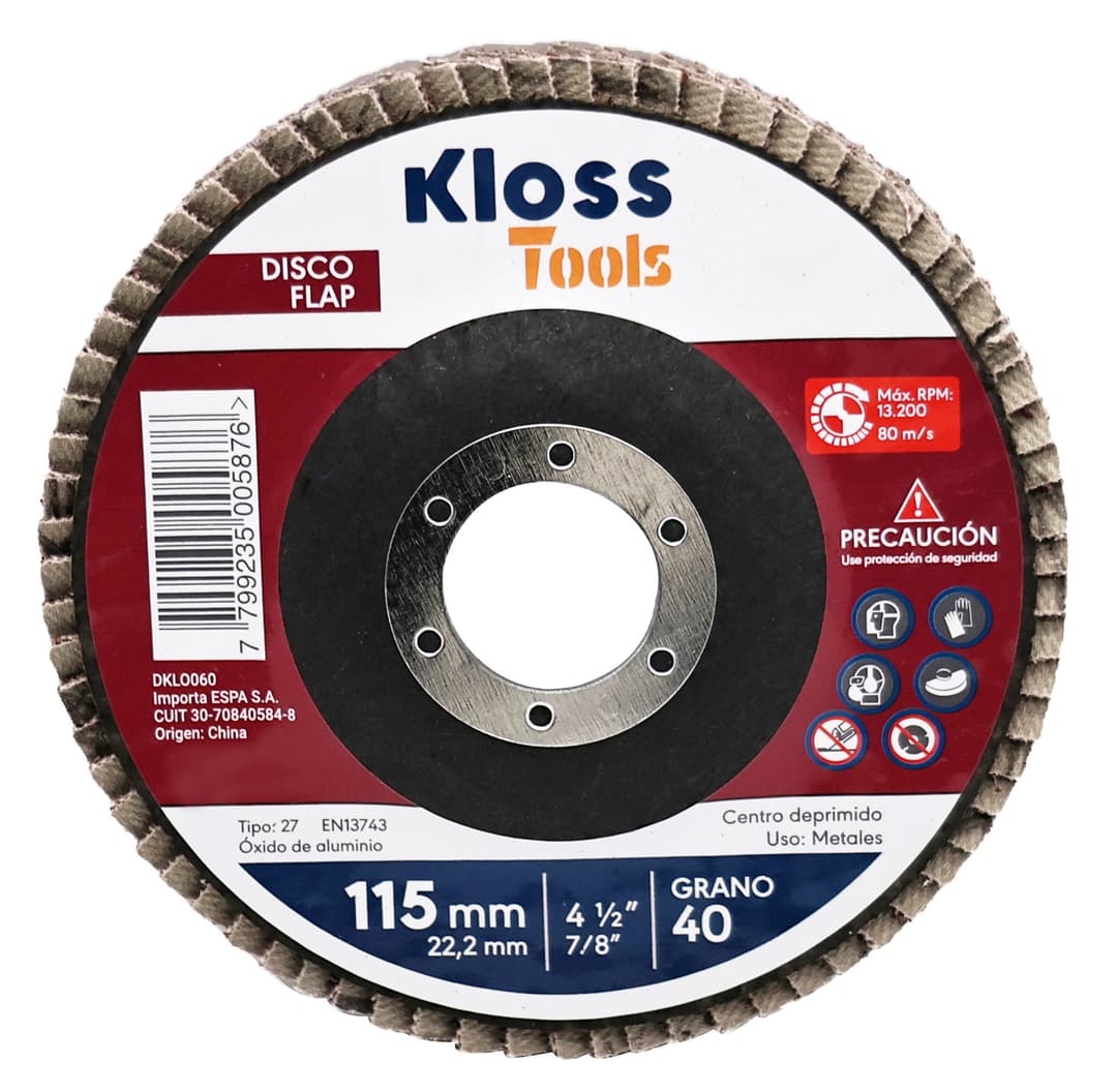 DISCO FLAP 80 GRANO 115 x 22.2 "KLOSS"  (10)