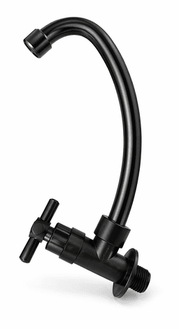 CANILLA PARED 1 AGUA PLAST. NEGRO "J" VOL. CRUZ "KLOSS"  *10*