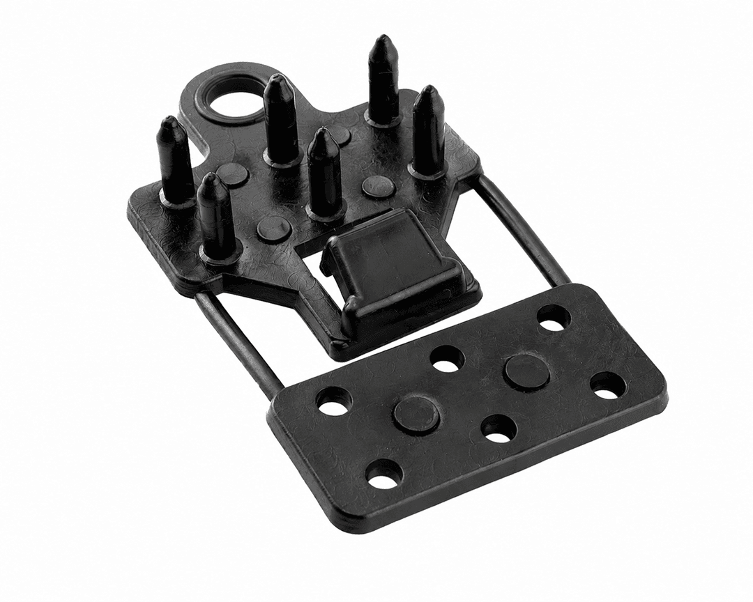 PLAQUETA 6 DIENTES C/ 1 GANCHO x 60 mm NEGRA "KLOSS"  (50)
