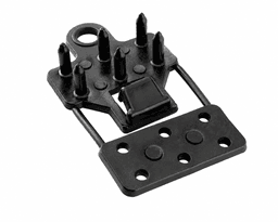 PLAQUETA 6 DIENTES C/ 1 GANCHO x 60 mm NEGRA "KLOSS"  (50)