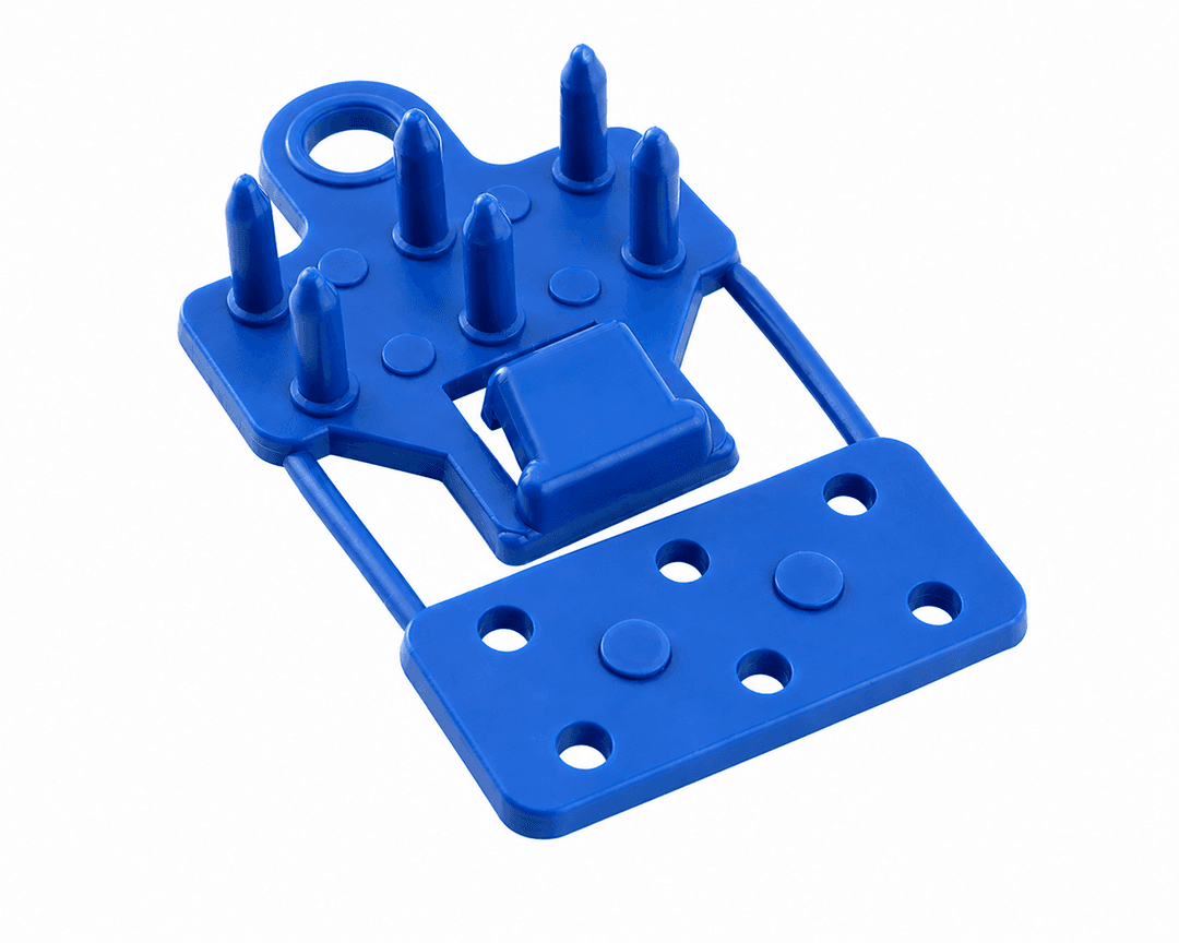 PLAQUETA 6 DIENTES C/ 1 GANCHO x 60 mm AZUL "KLOSS"  (50)
