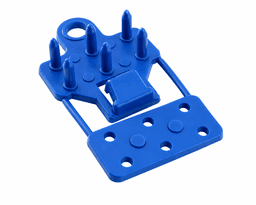 PLAQUETA 6 DIENTES C/ 1 GANCHO x 60 mm AZUL "KLOSS"  (50)