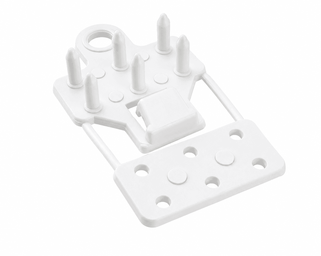 PLAQUETA 6 DIENTES C/ 1 GANCHO x 60 mm BCO "KLOSS"  (50)