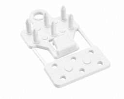 PLAQUETA 6 DIENTES C/ 1 GANCHO x 60 mm BCO "KLOSS"  (50)