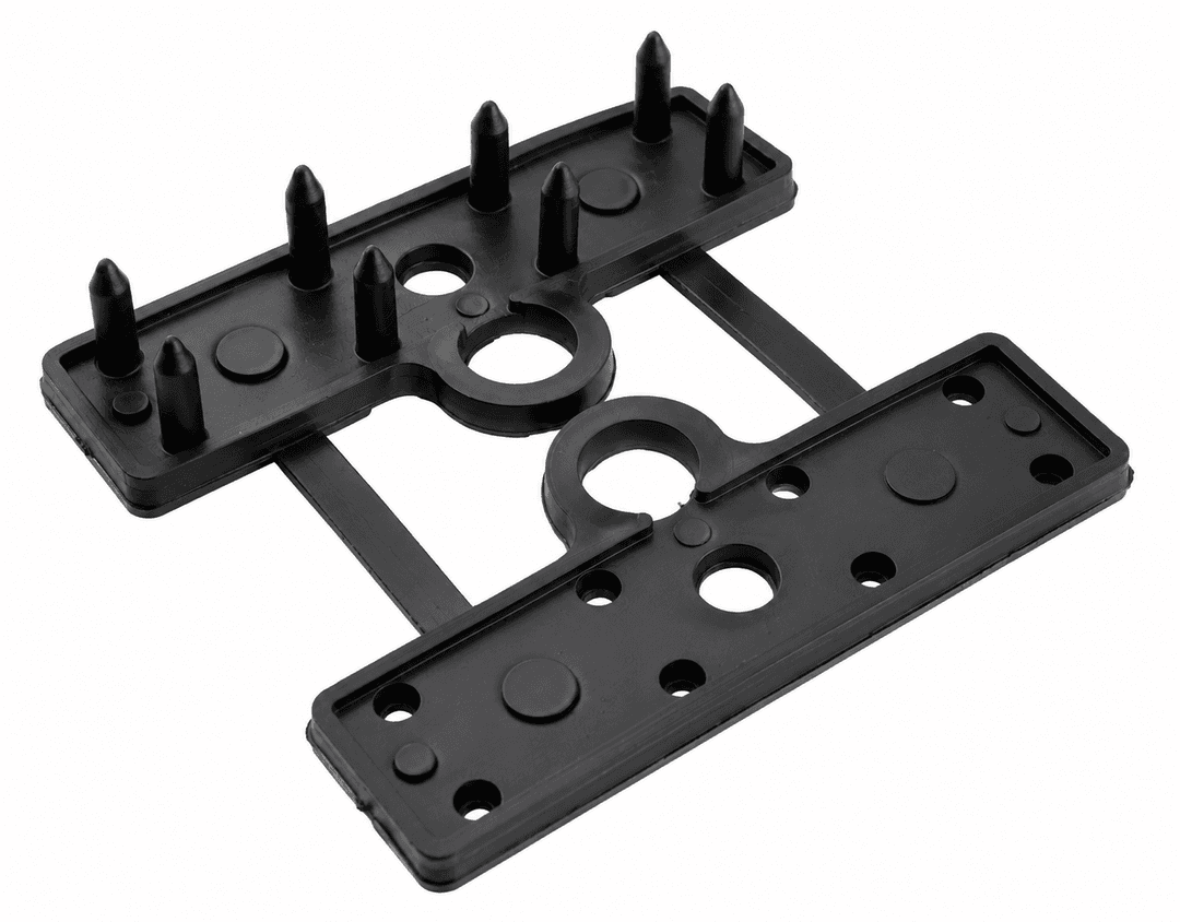 PLAQUETA 8 DIENTES C/ 2 GANCHO x 80 mm NEGRA "KLOSS"  (50)