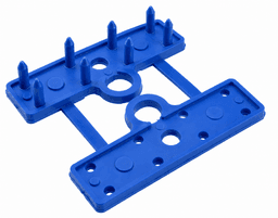 PLAQUETA 8 DIENTES C/ 2 GANCHO x 80 mm AZUL "KLOSS"  (50)