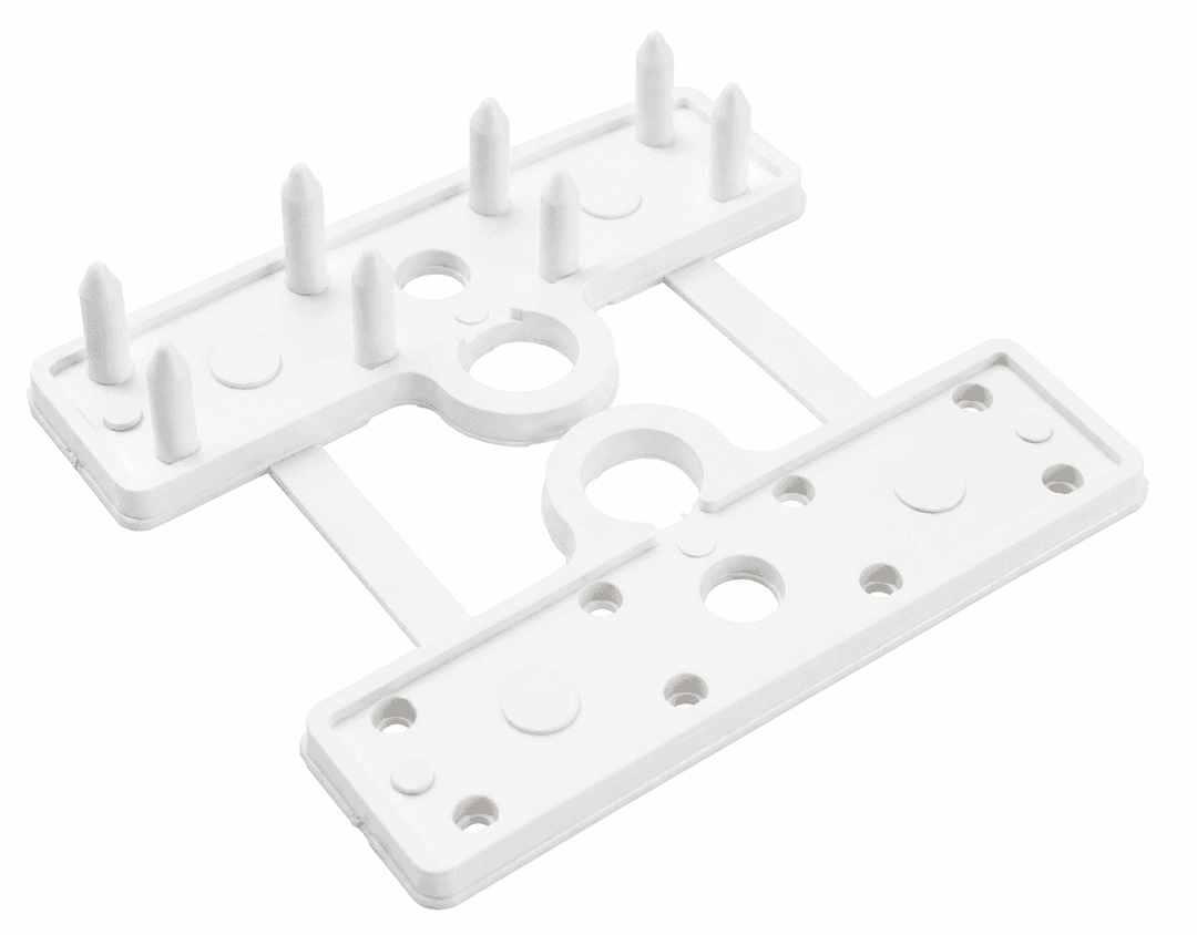 PLAQUETA 8 DIENTES C/ 2 GANCHO x 80 mm BCO "KLOSS"  (50)