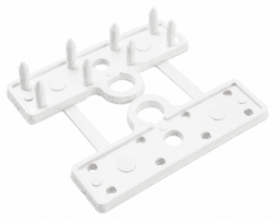 PLAQUETA 8 DIENTES C/ 2 GANCHO x 80 mm BCO "KLOSS"  (50)