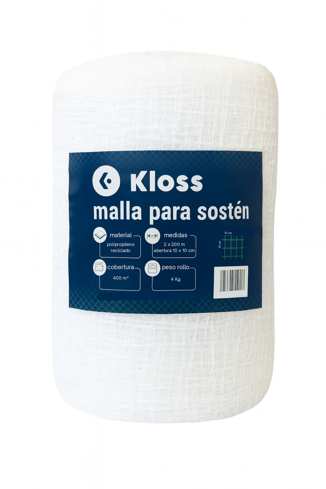 MALLA PLASTICA P/SOSTEN PP 2 x 200 Mt "KLOSS"