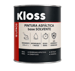 PINTURA ASFALTICA SOLVENTE x 18 Lt "KLOSS"