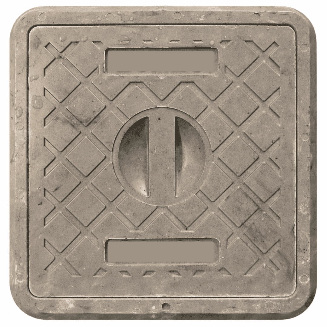 TAPA RESINA P/CAMARA 20 x 20 GRIS, "KLOSS"
