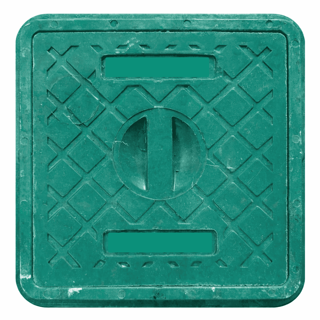 TAPA RESINA P/CAMARA 20 x 20 VERDE, "KLOSS"

