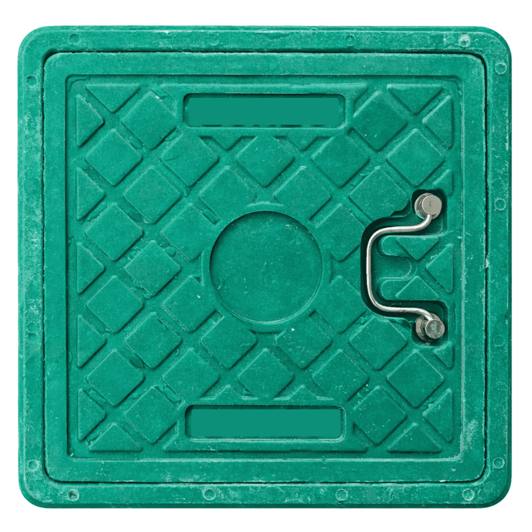 TAPA RESINA P/CAMARA 25 x 25 VERDE, "KLOSS"
