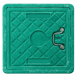 TAPA RESINA P/CAMARA 25 x 25 VERDE, "KLOSS"
